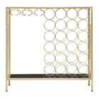 Konsola na szklaną butelkę ze złotą żelazną strukturą - Vicio Viadurini