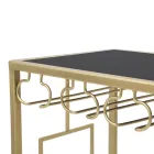 Konsola na szklaną butelkę ze złotą żelazną strukturą - Vicio Viadurini