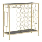 Konsola na szklaną butelkę ze złotą żelazną strukturą - Vicio Viadurini