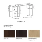 Konsola z bardzo przezroczystego szkła i drewna Made in Italy - Damiano Viadurini