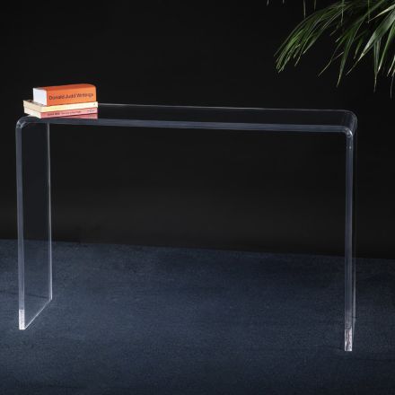 Konsola do salonu z minimalnie przezroczystego kryształu akrylowego - Amedea Viadurini