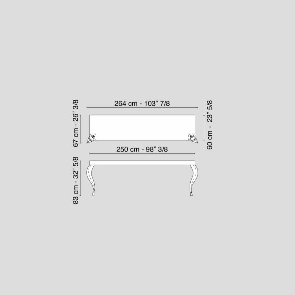 Konsola w stylu nowoczesnym MDF i stali Luigi Viadurini
