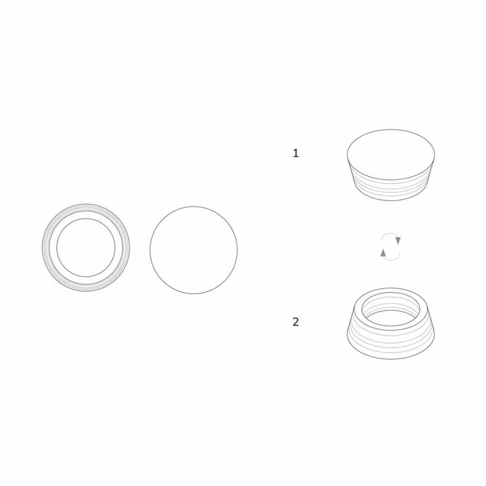 Włoski luksusowy laminowany marmurowy pojemnik centralny - Leonida Viadurini