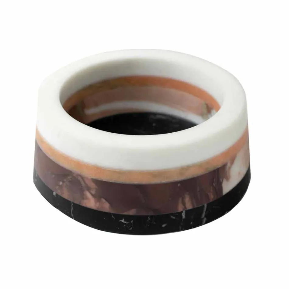 Włoski luksusowy laminowany marmurowy pojemnik centralny - Leonida Viadurini