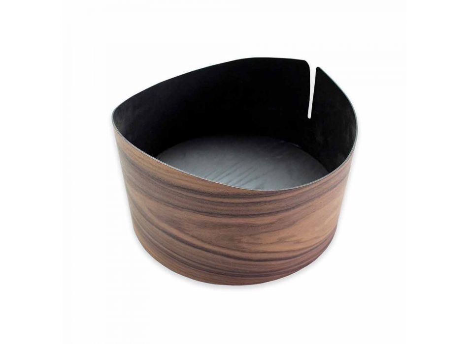 Nowoczesne okrągłe pudełko z prawdziwego drewna Made in Italy - Stan Viadurini