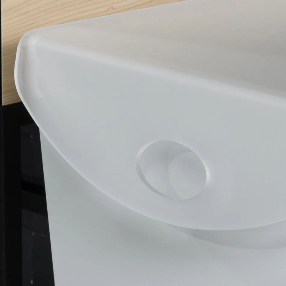 Pojemnik na pranie z drewna i kolorowego kryształu akrylowego - Brugio Viadurini