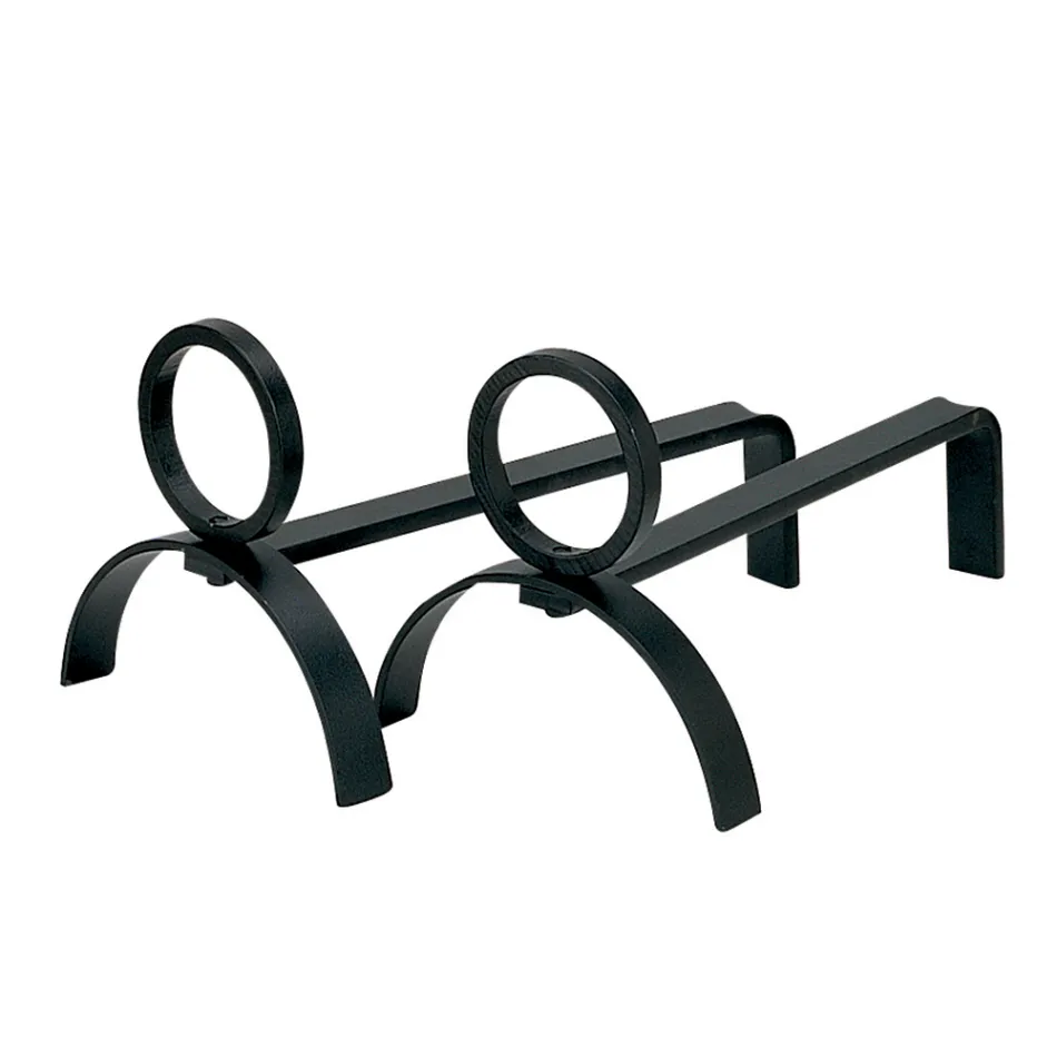 Para metalowych kominków Andirons o wysokości 21 cm Made in Italy - Sari Viadurini