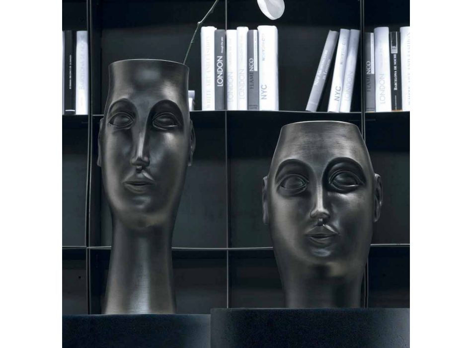 Para ceramicznych ozdób w kształcie twarzy, wyprodukowanych we Włoszech - Visage Viadurini