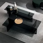 Para nowoczesnych stolików kawowych ze szkła dymionego Made in Italy - Sestola Viadurini