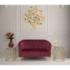 Para Złotych Żelaznych Stolików Kawowych z Okrągłym Szklanym Blatem - Etro Viadurini