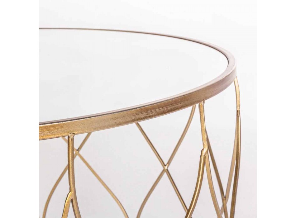 Para okrągłych stolików ze szkła i stali Homemotion - Amarillide Viadurini