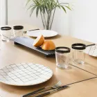 Para tac ze stali lakierowanej w kolorze czarnym lub złotym, nowoczesny design - Savona Viadurini