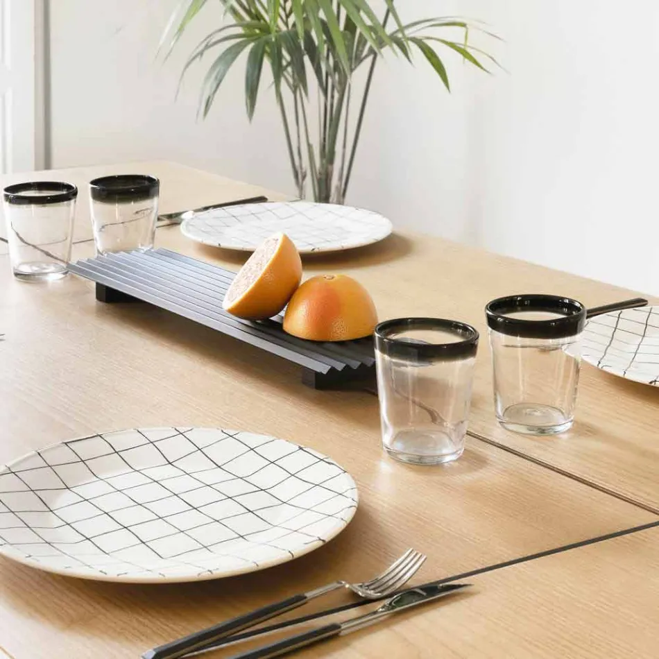 Para tac ze stali lakierowanej w kolorze czarnym lub złotym, nowoczesny design - Savona Viadurini