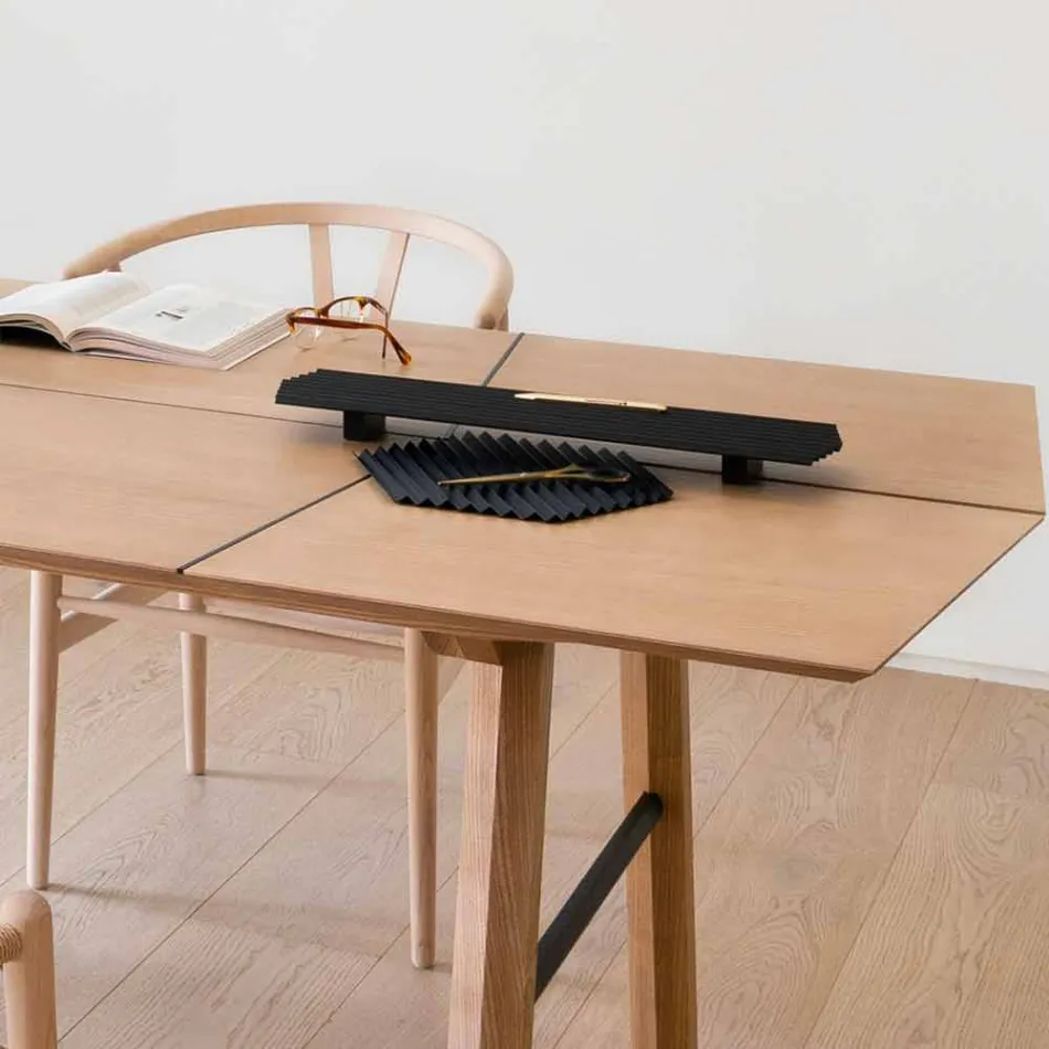 Para tac ze stali lakierowanej w kolorze czarnym lub złotym, nowoczesny design - Savona Viadurini