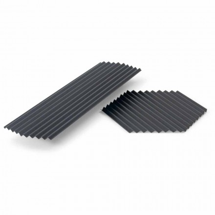 Para tac ze stali lakierowanej w kolorze czarnym lub złotym, nowoczesny design - Savona Viadurini