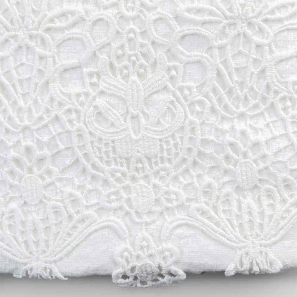 Podwójna poszwa na kołdrę z lnu z torbą do przechowywania koronkowych kropli - Amadeus Viadurini