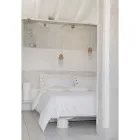 Podwójna poszwa na kołdrę z lnu z torbą do przechowywania koronkowych kropli - Amadeus Viadurini