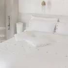 Podwójna poszwa na kołdrę z lnu z torbą do przechowywania koronkowych kropli - Amadeus Viadurini