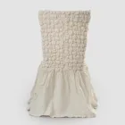 Elegancki pokrowiec na krzesło z oparciem do salonu z haftowanego lnu - Panteo Viadurini