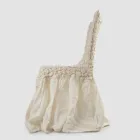 Elegancki pokrowiec na krzesło z oparciem do salonu z haftowanego lnu - Panteo Viadurini