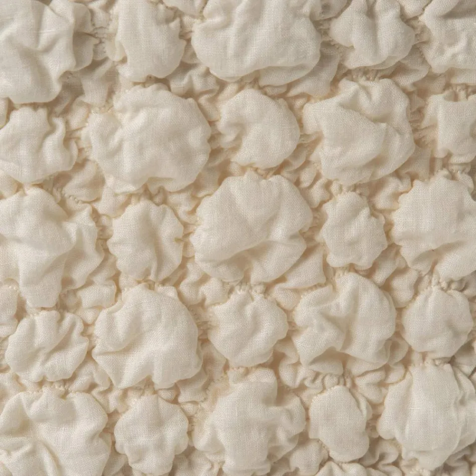 Elegancki pokrowiec na krzesło z oparciem do salonu z haftowanego lnu - Panteo Viadurini