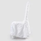 Elegancki pokrowiec na krzesło z oparciem do salonu z haftowanego lnu - Panteo Viadurini