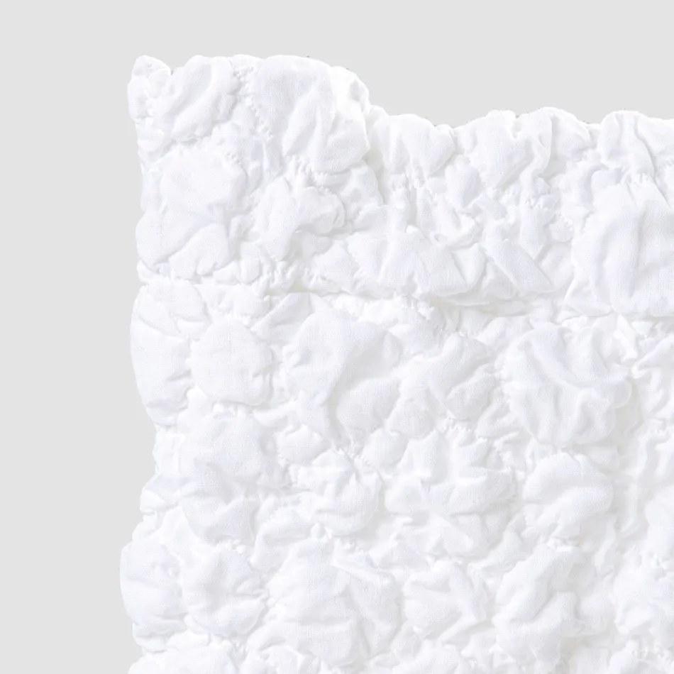 Elegancki pokrowiec na krzesło z oparciem do salonu z haftowanego lnu - Panteo Viadurini