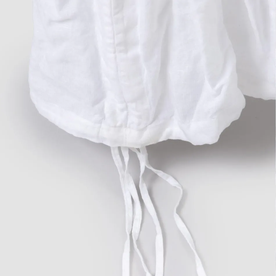 Elegancki pokrowiec na krzesło z oparciem do salonu z haftowanego lnu - Panteo Viadurini