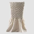 Elegancki pokrowiec na krzesło z oparciem do salonu z haftowanego lnu - Panteo Viadurini