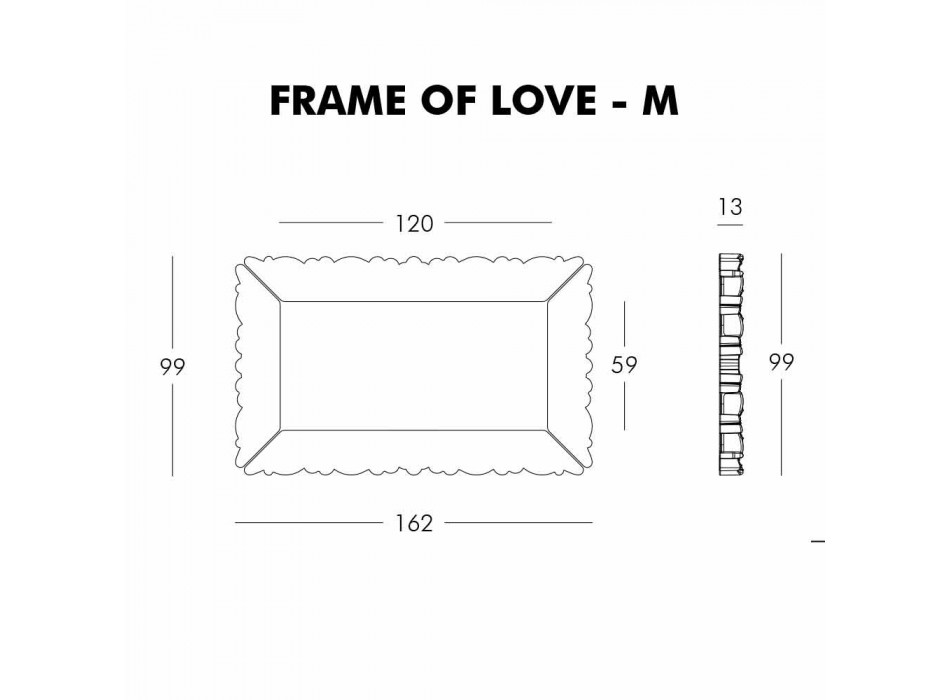 Ozdobna rama ścienna Slide Frame Of Love wykonana we Włoszech Viadurini