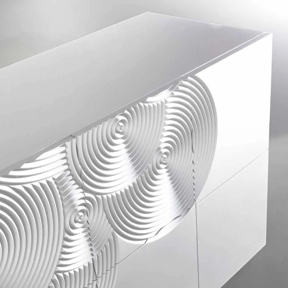 Kredens z łupków 10 ante, nowoczesny design, biała, czarna lub złota Viadurini