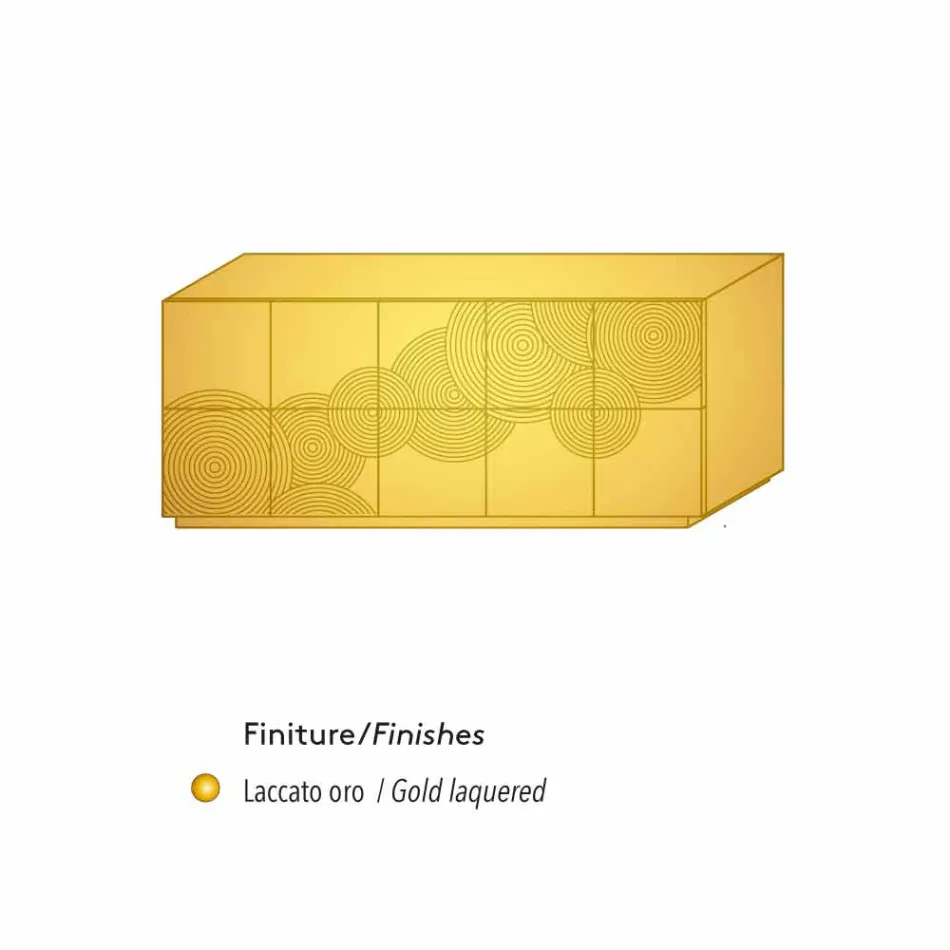 Kredens z łupków 10 ante, nowoczesny design, biała, czarna lub złota Viadurini