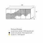 Kredens z łupków 10 ante, nowoczesny design, biała, czarna lub złota Viadurini