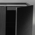 Kredens z dwóch czarnych drzwi 2 drzwi i wysuwanych szuflady Flora Viadurini