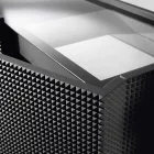 Kredens z dwóch czarnych drzwi 2 drzwi i wysuwanych szuflady Flora Viadurini