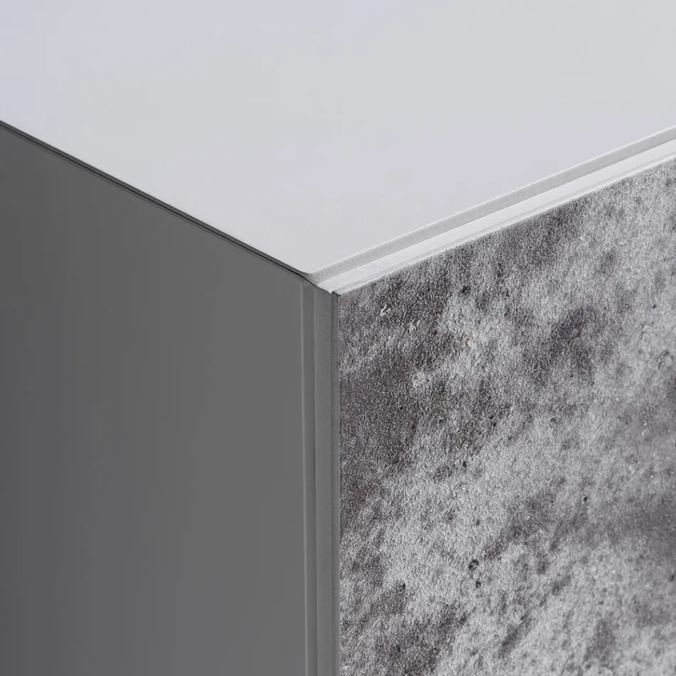 Komoda 3-drzwiowa z 3 wewnętrznymi półkami z drewna i płyty MDF - Pesci Viadurini