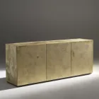 Komoda 3-drzwiowa z 3 wewnętrznymi półkami z drewna i płyty MDF - Pesci Viadurini