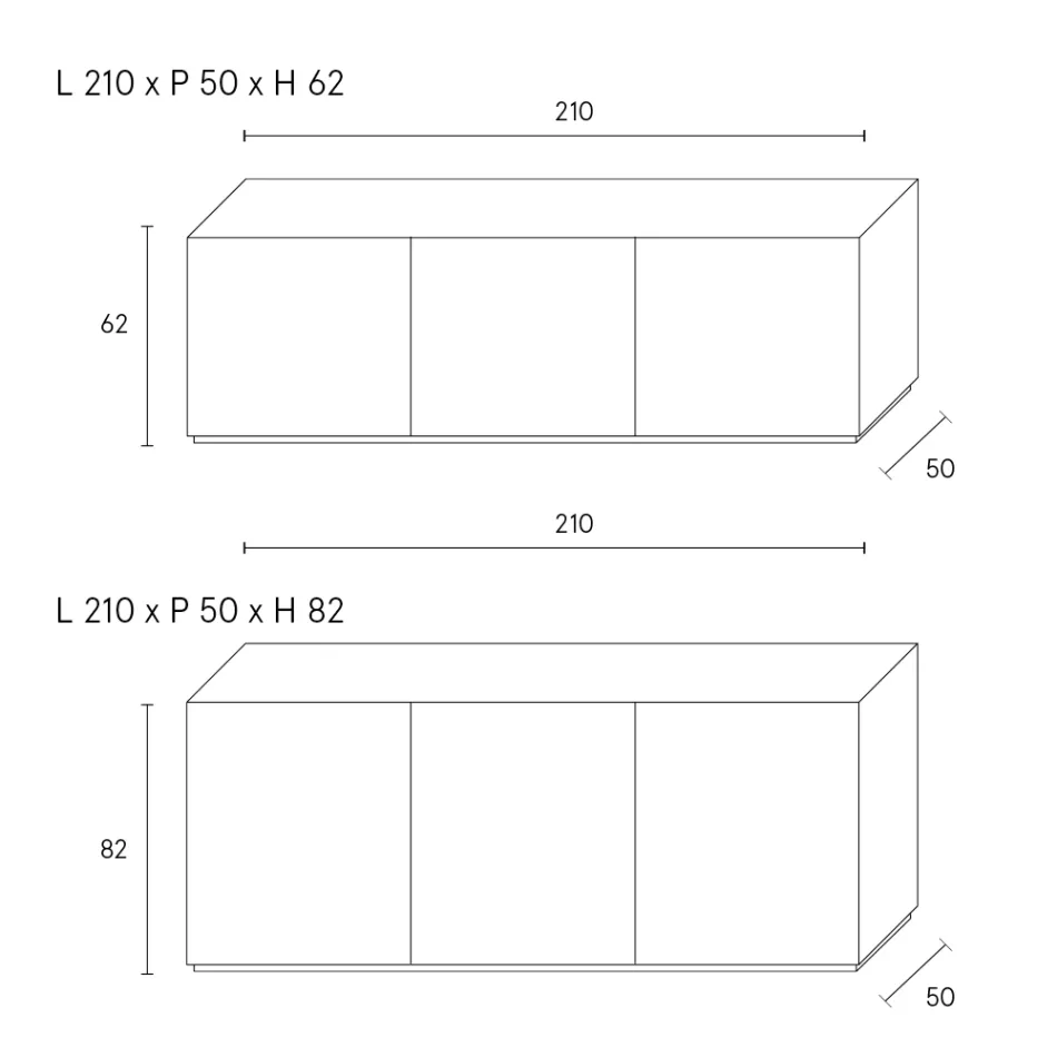 Komoda 3-drzwiowa z 3 wewnętrznymi półkami z drewna i płyty MDF - Pesci Viadurini