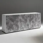 Komoda 3-drzwiowa z 3 wewnętrznymi półkami z drewna i płyty MDF - Pesci Viadurini