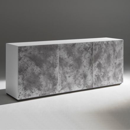 Komoda 3-drzwiowa z 3 wewnętrznymi półkami z drewna i płyty MDF - Pesci Viadurini