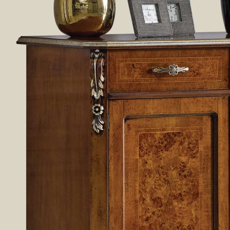 Klasyczny kredens 2 drzwi i 2 szuflady z drewna Made in Italy - Cheverny Viadurini