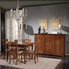 Klasyczny kredens z drewna Tanganika z 6 szufladami i 2 drzwiami Made in Italy - Bragi Viadurini