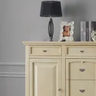 Klasyczny kredens z drewna Tanganica z 6 szufladami i 2 drzwiami Made in Italy - Bragi Viadurini