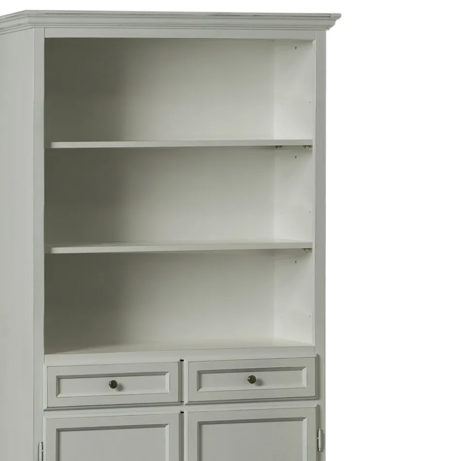 Kredens z 2 drzwiami, 2 szufladami i 2 otwartymi półkami Made in Italy - Camene Viadurini