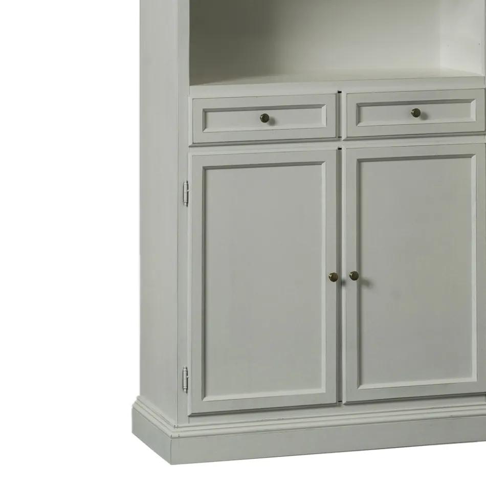 Kredens z 2 drzwiami, 2 szufladami i 2 otwartymi półkami Made in Italy - Camene Viadurini