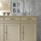 Kredens z 3 drzwiami i 3 szufladami z patynowanej kości słoniowej Made in Italy - Gleti Viadurini