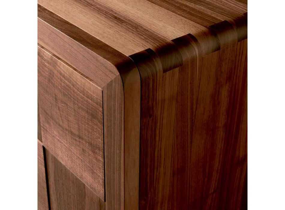 Kredens Nensi z 3 drzwiami z nowoczesnego drewna litego drewna orzechowego Viadurini