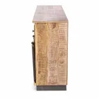 Kredens ze strukturą z drewna mango i stali w stylu industrialnym - Vidia Viadurini