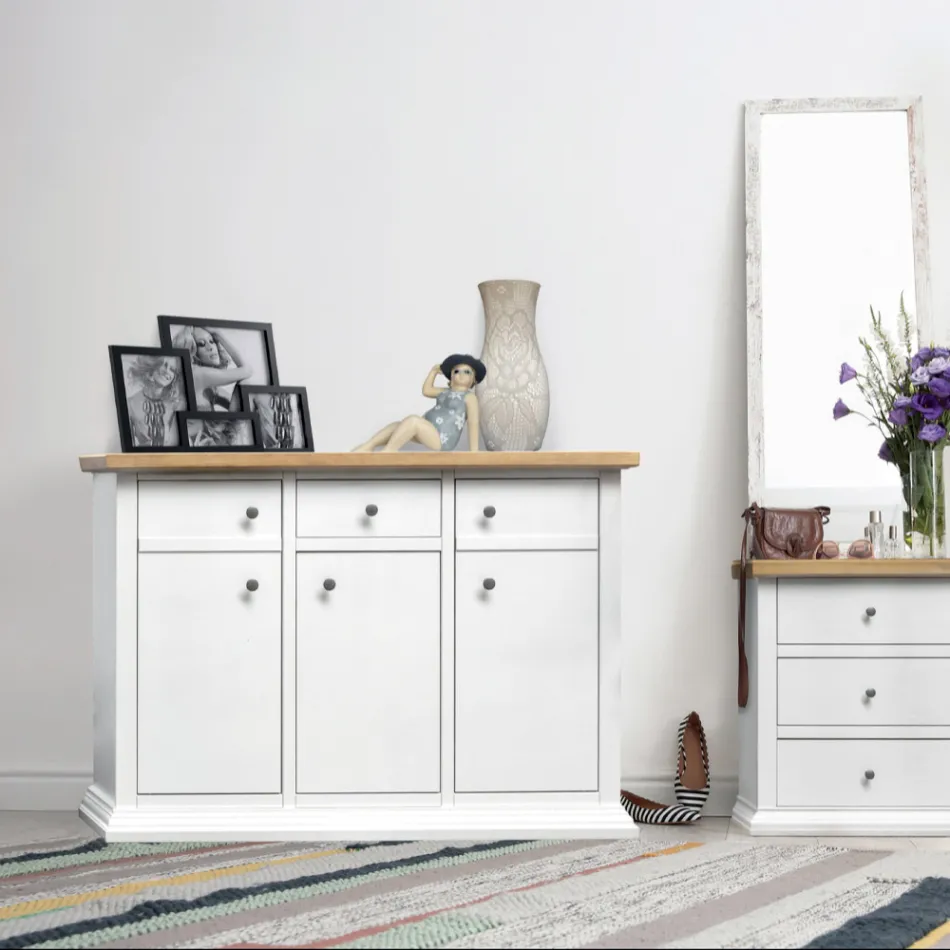 Kredens ze strukturą z fornirowanych cząstek drewna Made in Italy - Odino Viadurini