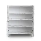 Kredens do salonu pokryty marmurowym wykończeniem melaminowym Made in Italy - cynk Viadurini